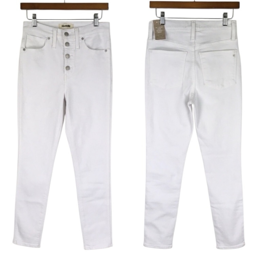 MADEWELL 10" High Rise Skinny Crop Jeans White NWT